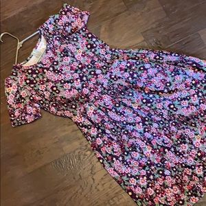 LuLaRoe Amelia Dress XL zip up back Floral Design